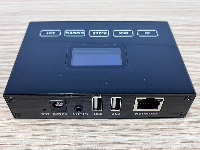 EXVIST H.265 1080P HDMI Video Encoder/Decoder w/Screen USB2.0 for 1080p Webcam Video Decoding from RTSP/TS Feed Compatible with ONV/HK for CCTV Surveillance or Network Video Recorder(NVR)