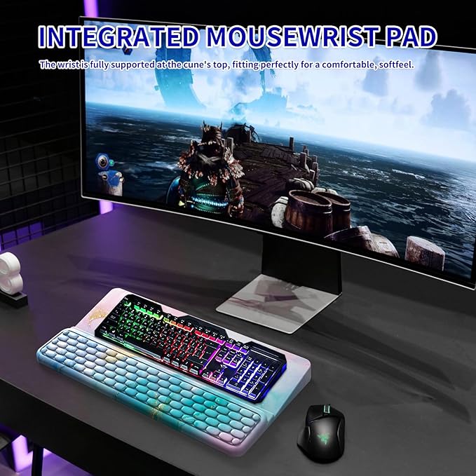 Keyboard Stand for Desktop Keyboard Wrist Rest Ergonomic Keyboards Holder for Easy Typing Working Wrist pad for Keyboards with Comfortable Wrist Rest for Keyboard Blue Pink