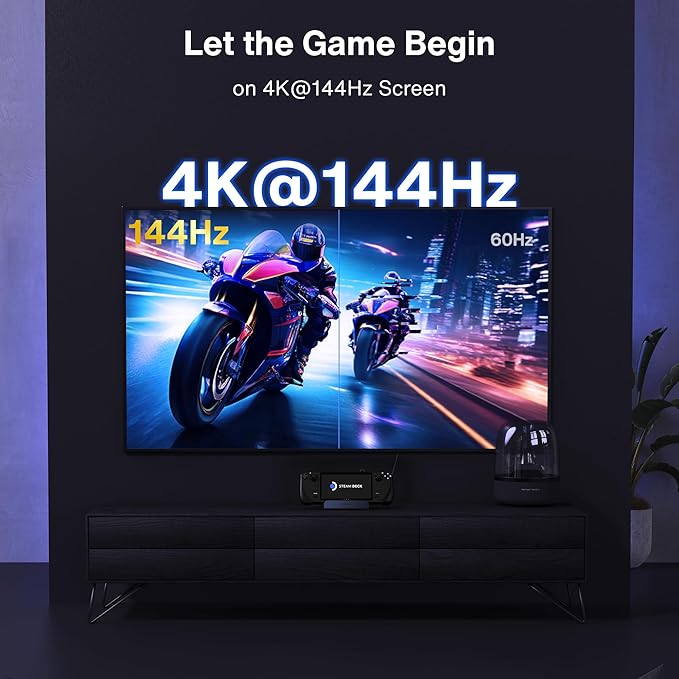 iVANKY 4K@144Hz Steam Deck Dock 8-in-1 Docking Station for ASUS ROG Ally X/Legion Go/MSI Claw ROG Alloy/Valve Stream Deck OLED Hub HDMI 2.1 1Gbps Ethernet 3*USB-A 3.0 100W Charge