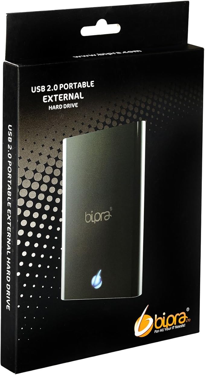 External Portable Hard Drive Includes One Touch Back Up Software - Black - FAT32 (320GB)