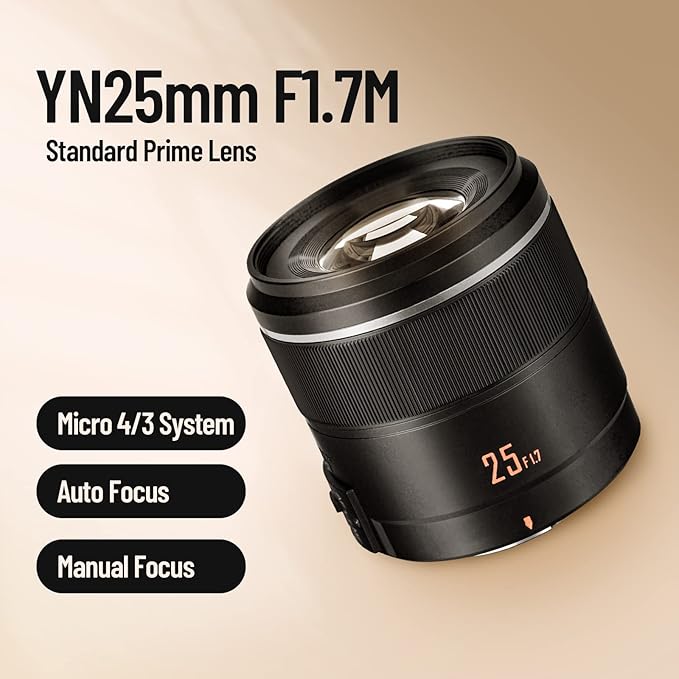 YONGNUO YN433 II 4K Live Streaming Camera w/ 25mm F1.7 Lens Interchangeable M43 Micro Four Thirds Support Android System for Panasonic LUMIX Professional Camera Lens