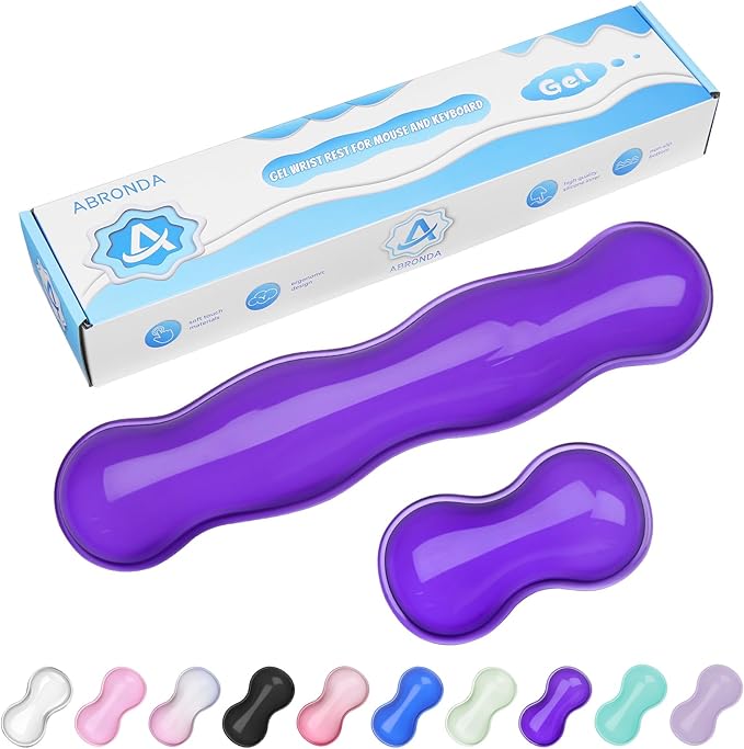 Gel Wrist Rest for Keyboard and Mouse Wrist Rest for Keyboard Mouse Wrist Support Pain Relief Cool Touch Non-Skid Keyboard and Mouse Wrist pad Set
