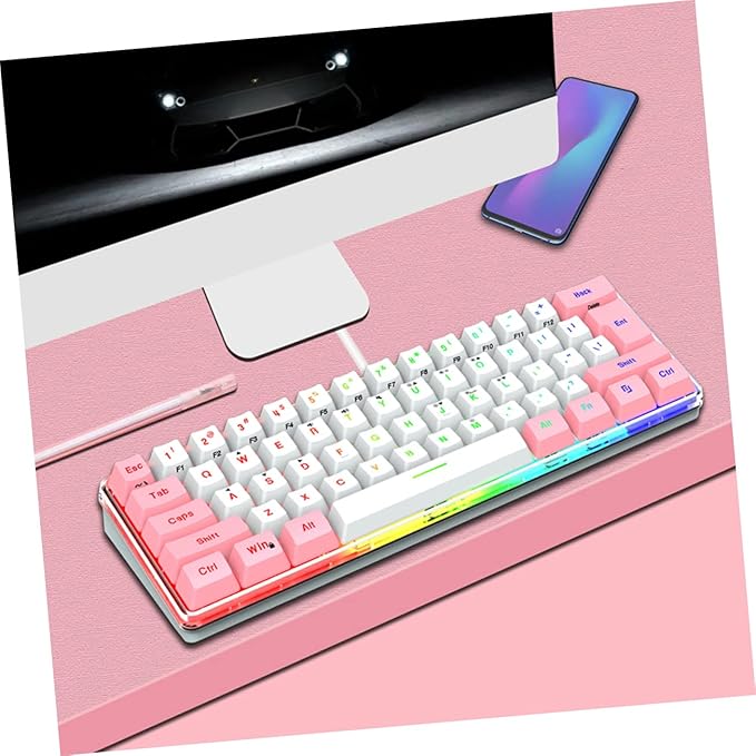Compact Key RGB Mechanical Gaming Keyboard Keyboard Vibrant Backlight for Gamers and Efficient Workspaces and Design