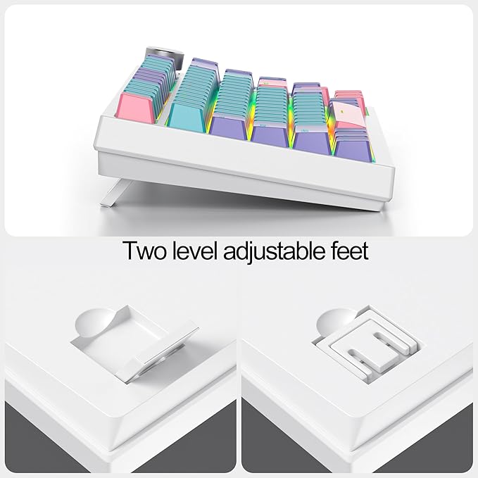 Fogruaden Wired Mechanical Keyboard 75% Percent Hot Swappable Red Switch TKL Mechanical Keyboard Gasket Mount RGB Backlit Compact Gaming Keyboard with Volume Knob(Joker)