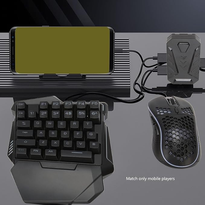 One Hand RGB Gaming Keyboard and Mouse Combo Half Hand Gaming Keyboard Set Mechanical Feeling Keyboard for Mobile Games