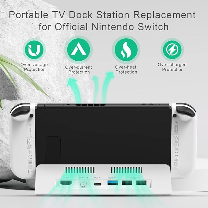 TV Docking Station for SwitchPortable Switch OLED Dock 4K HDMI &amp 3 USB Ports