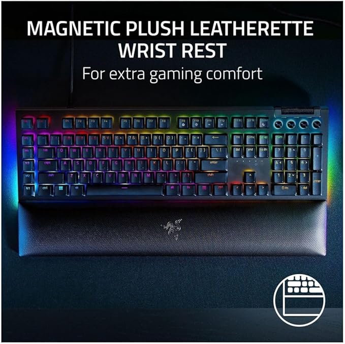 Razer RZ03-04690200 BlackWidow V4 Full Size Wired Mechanical Green Switch Gaming Keyboard with Chroma RGB