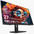 27 Inch 2K 240Hz QHD 2560x1440P Gaming Monitor 1ms 400cd/m² 100% sRGB PC Screen AMD FreeSync Premium Pro Compatible 2X DispalyPort 1.4 &amp HDMI 2.0 Dual Built-in Speakers VESA Supports Black