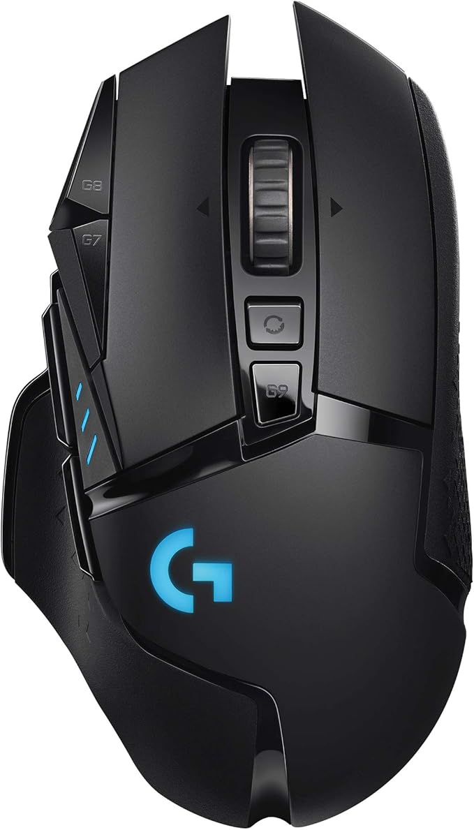Logitech G - G502 Lightspeed + Hero - Mouse Inalámbrico de Hasta 16000 DPI Botones Programables Peso Ajustable con Iluminación RGB para Gaming - Negro