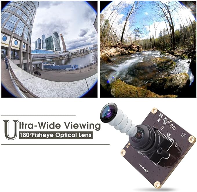 USB Camera Module High Speed 60fps 120fps 260fps Webcam with 180degree Fisheye Lens Full HD 1080P Computer Webcam Wide Angle Lightburn Camera for Windows/Linux/Raspberry Pi/Mac