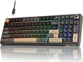 RK ROYAL KLUDGE R98 Pro Wired Mechanical Keyboard 96% Creamy Gaming Keyboard RGB Backlit with Number Pad and Volume Knob Gasket Mount MDA Profile PBT Keycaps Hot Swappable Pre-lubed Linear Switch