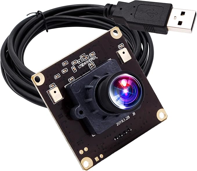 ELP 4K USB Camera Module with Microphone for Computer - 8MP Industrial Lightburn Camera IMX317 - 100 No Distortion Lens