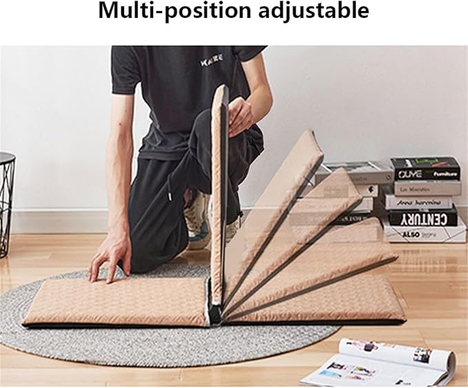 BTZHY Floor Chair Tatami Foldable Floor Chair Foldable Floor Chair with Back Support Foldable Meditation Floor Chair Portable Legless Chair Lazy Sofa for Bay Window Meditation ReadingApricotS