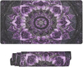 Purple Mandala Boho Floral Desk Cover MatExtended Large Mouse PadComputer Laptop Mat Desk Decor for Office Game Home 30x16 Inch
