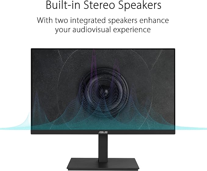 ASUS 23.8” 1080P Docking Monitor (VA24ECPSN) - Full HD IPS 75Hz Adaptive-Sync Speakers Eye Care Low Blue Light Flicker Free USB-C RJ45 HDMI Frameless Height Adjustment VESA Wall Mountable