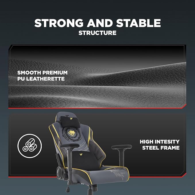 TTRACING Guardian Jujutsu Kaisen Geto Ergonomic Gaming Chair: Built-in Lumbar Support - Widened Seat Base - High Density Foam Cushions - Adjustable 135 Degree Recline - 4D Armrests - PU Leather
