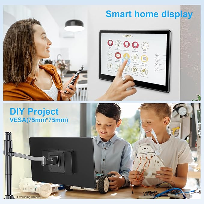 13.3'' Portable Touch Screen MonitorVESA Touchscreen Display1080P 10-Point HDMI VGA Port Ultra-Slim Portable Laptop Touchscreen Monitor for PC MacBook Phone PS Xbox(13.3 inch) 1