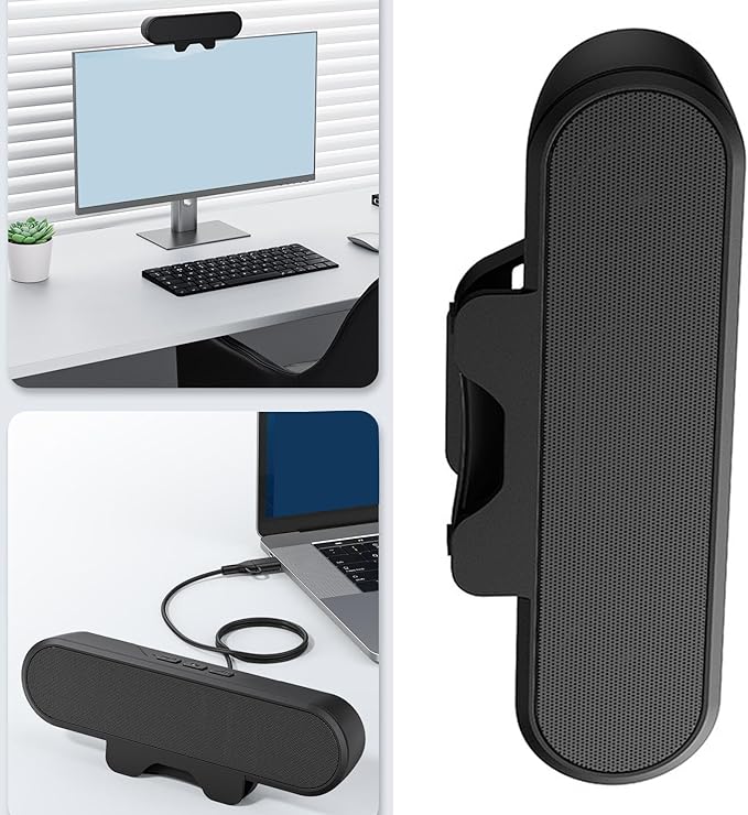 BAFOVY USB Computer Speaker USB Powered PC Speaker USB Desktop Speaker Stereo Sound 10W Power Clamp Mount with Compatibility for Desktop PC Laptop