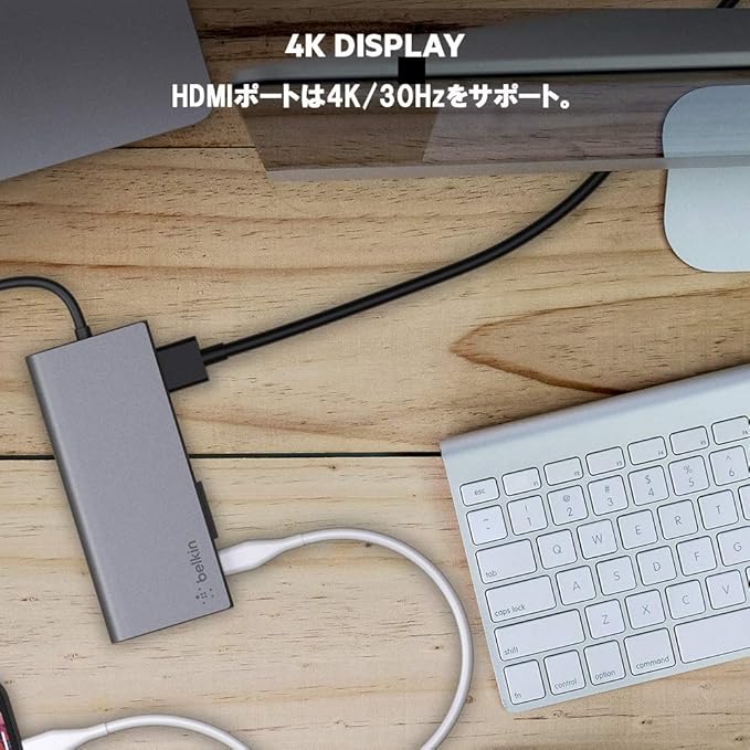Belkin USB-C Hub 6-in-1 Multi-Port Docking Station for iPad iPad Pro iPad mini MacBook &amp More - 60W Power Delivery 3.0 4K HDMI USB-A Ethernet &amp SD Card Ports