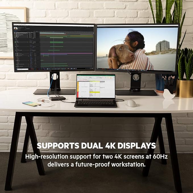 Belkin Thunderbolt 3 Dock Mini HD With Cable - Usb C Hub - Usb C Docking Station For Macos &amp Windows Dual 4K @60hz 40Gbps Transfer Speed With Ethernet Port BLACK