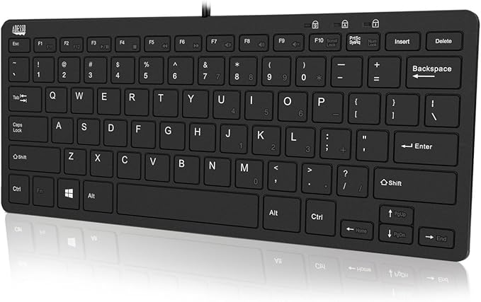 ADESSO Adaptec SlimTouch 510 Mini Keyboard with USB Hubs (AKB-510HB) Black