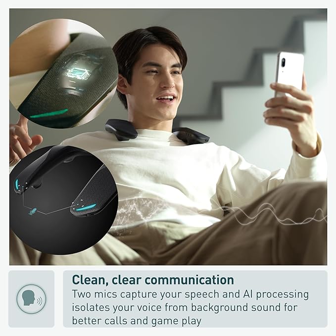 Panasonic SoundSlayer Wearable Speaker System for Gaming Movies and Music Lightweight Neck Speaker with Built-in Microphone and Immersive Dimensional Sound - SC-GNW30