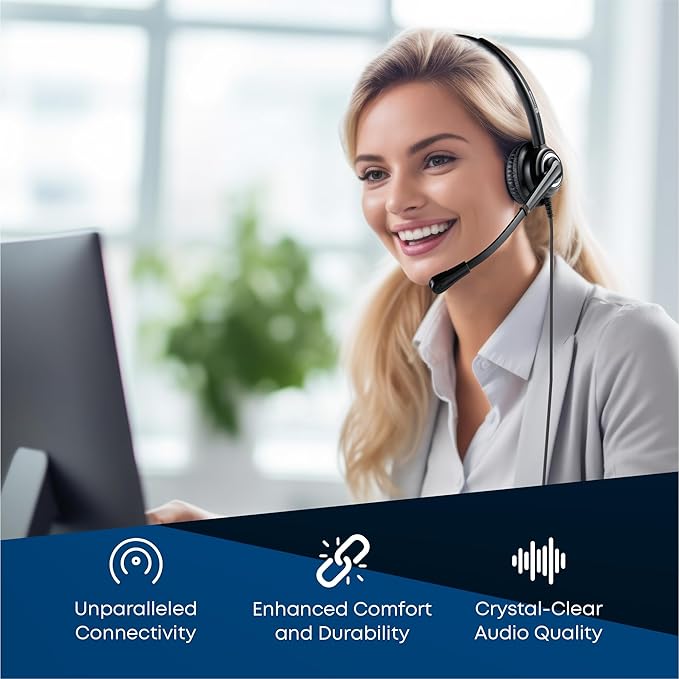 TruVoice Voicepro 10 Headset and Webcam Bundle (Includes Single Ear USB Headset and 1080P Webcam) All-in-One Combination