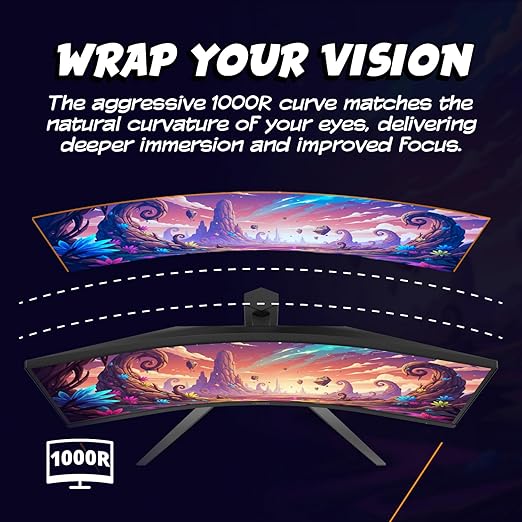 AOC CU34G4Z 34 Curved Ultrawide Gaming Monitor WQHD 3440 x1440 1500R 240Hz 0.3ms MPRT HD400 Display Port x1 HDMI x2 USB 3.2 AMD FreeSync Premium Height Adjustable 3-Year Zero-Bright-dot