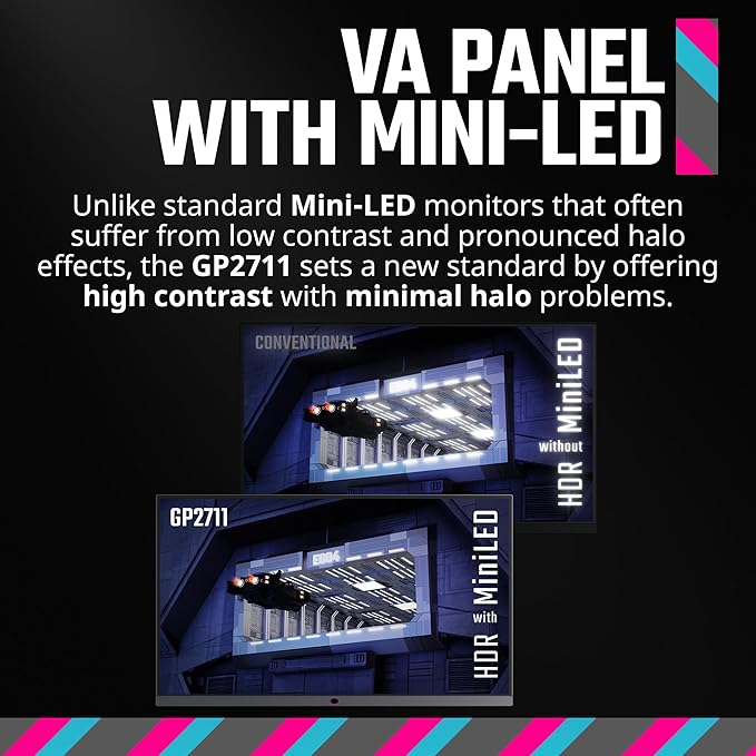Cooler Master Tempest GP2711 27” 2K 165Hz Mini LED VA Quantum Dot QHD 2560 x 1440 PC Monitor HDR1000 4ms (GtG)|1ms (MPRT) DCR FreeSync Premium DP1.4 * 1 HDMI2.0 * 2 USB C*1 KVM
