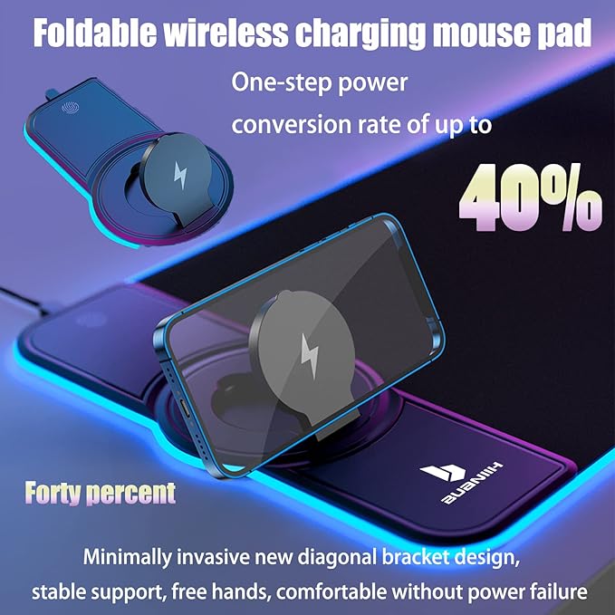 Mouse PadWireless Mouse Pad Charging15W Fast ChargingExtened Large Size10 Lighting Modes for OfficeMobile Phone Devices31.5X11.8World Map