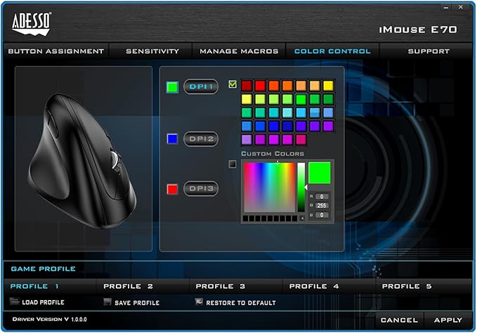 Adesso iMouse E70-2.4GHz Wireless Ergonomic Vertical Left-Handed Mouse