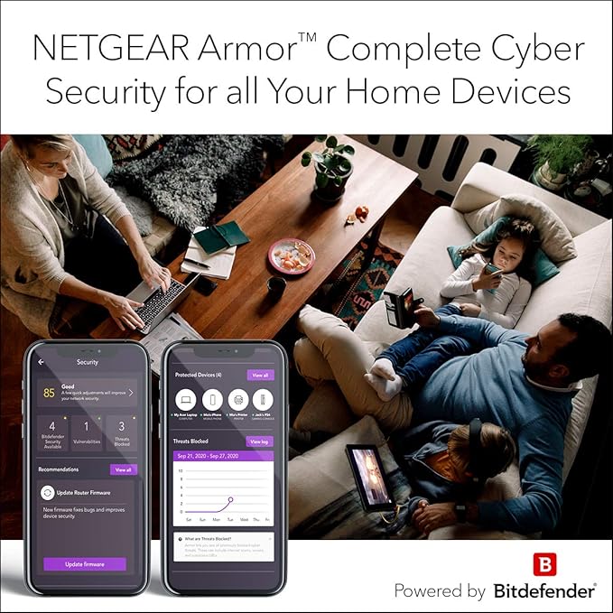 NETGEAR Nighthawk AC1900 Dual Band WiFi Router Gigabit Router Open Source Support Circle with Disney Smart Parental Controls Compatible with Amazon Alexa (R7000) (Certified Refurbished)