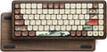 Womier 75% Wireless Creamy Keyboard with Wood Shell QMK/VIA WD75 V2 Retro Mechanical Gaming Keyboard 8000mAh Battery Tri-Mode Custom Key Board RGB Hot Swappable MOA Japanese Keycap-Linear Switch