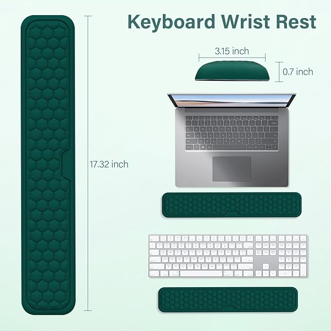 MOSISO Large Gaming Mouse Pad&ampMassage Keyboard Wrist Rest&ampMousepad&ampWrist Rest&ampCoasterErgonomic Non-Slip Base Pad Set&ampPain Relief Easy Typing Cushion with Memory Foam for Home Offi
