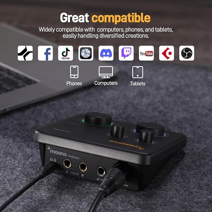 MAONO USB XLR Dynamic Microphone for Podcast: PC Computer Gaming Mic with 192kHz/24bit for Studio Recording Streaming Content Creation (PD300XT+PS22 Lite+XLR-180)