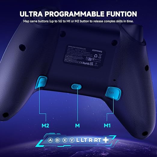 ECHTPower Switch 2 Controller 2025 Wireless Controller with RGB/Macro/Shift/Turbo/Vibration 1000mAh Bluetooth Controller Compatible with Switch/Switch 2/PC/Adroid/iOS