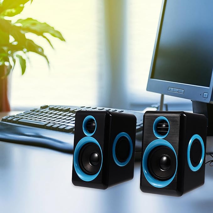 Homoyoyo Mini USB 2.0 Desktop Computer Speakers for PC and Notebook Compact Surround Sound Box with Dc5v Power Home Office Audio Accessories