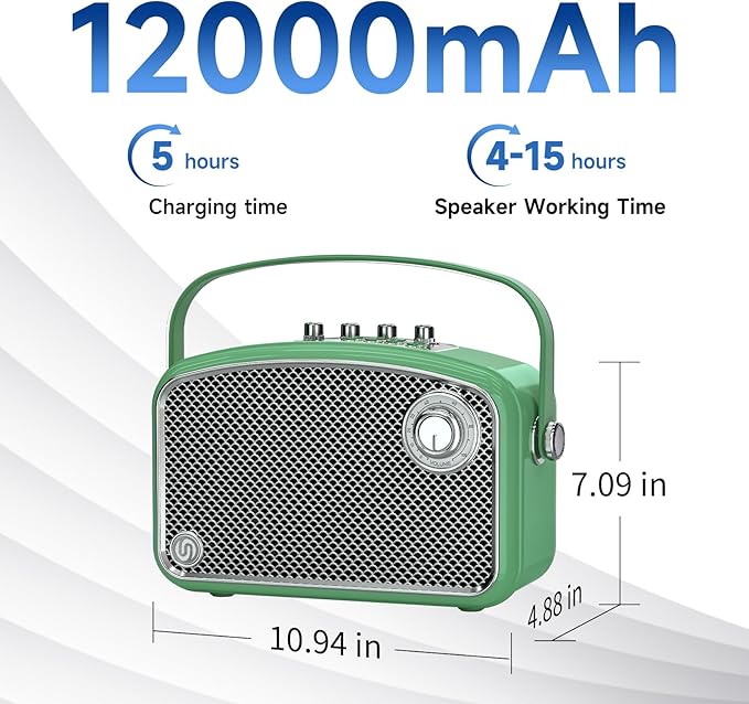 Bluetooth Speaker 120W Peak Powerful Retro Wireless Hi-Fi Loud Speakers with Deep Bass Dual DSP Chips Portable Boombox for Home Room Office Decor Camping Party Festival Gifts Christmas Events