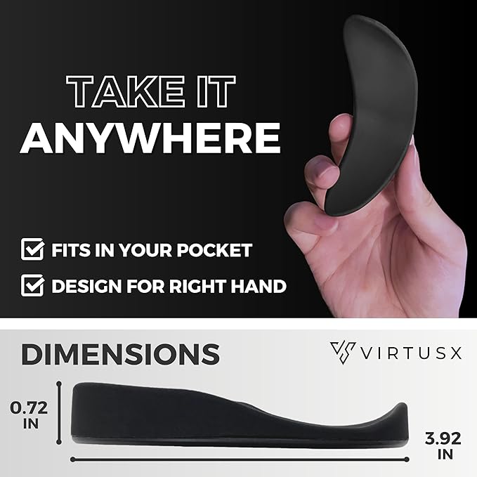 Virtusx Ergonomic Wrist Rest for Mouse Right-Handed Gliding and Sliding Palm Wrist Support Pad Carpal Tunnel and Pain Relief Desk Accessories for Office Work Gaming Coding