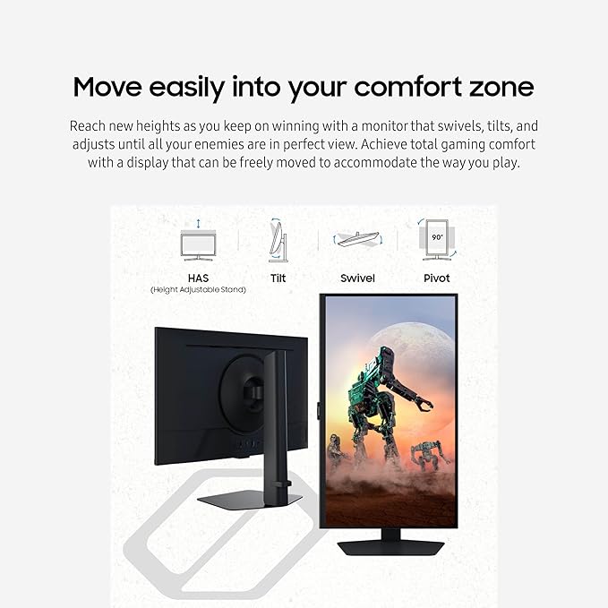 SAMSUNG 32-Inch Odyssey G50D Series QHD Fast IPS G-Sync Compatible Gaming Monitor 1ms VESA DisplayHDR 400 180Hz AMD FreeSync Adjustable Stand Eye Saver Mode LS32DG502ENXZA 2024