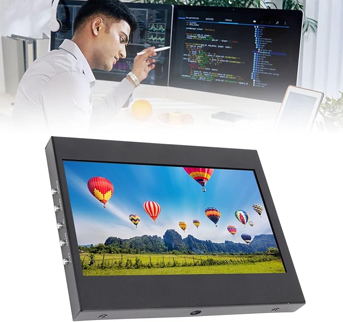 7 Inch Capacitive Touch Screen Display Portable HD Color Screen 1024x600 Resolution with HD Multimedia Interface and Input USB Touch Screen for PC Laptop Gaming DVR