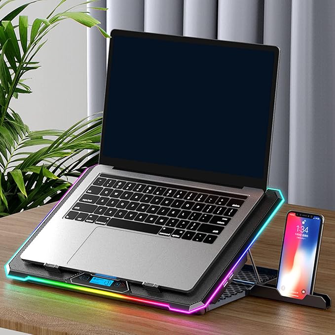 Lightweight Laptop Cooling Pad Adjustable Height Laptop Fan Fans Prevent Overheating Laptop Cooling Pads Laptop Support Stand