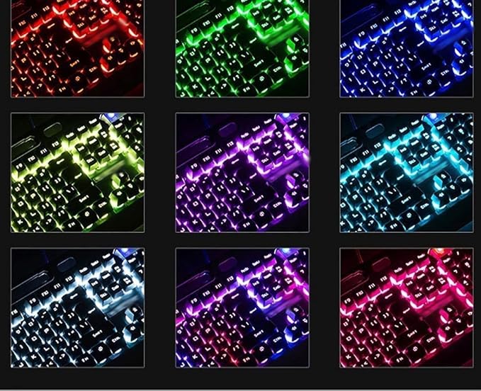 RGB Backlit Mechanical Gaming Keyboard USB Wired Gaming Keyboard Ergonomic Mechanical Keyboard for PC Gamer Computer Desktop (Black)