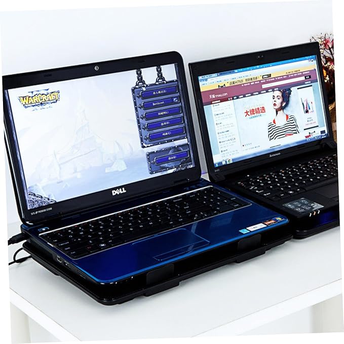 Angoily Laptop Cooling Pad with Quiet Fans Efficient Cooler Pad for Gaming and Office Use Mat for Enhanced Airflow and Heat Dissipation