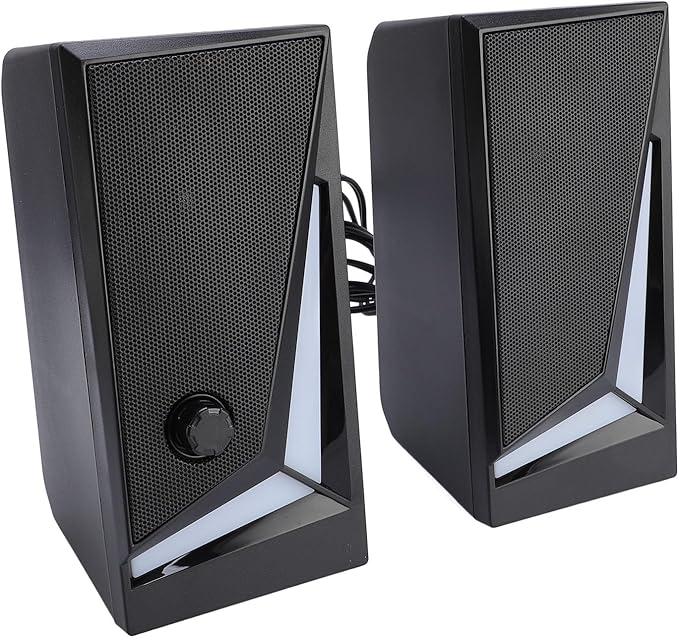 2 Inch Computer Speakers USB RGB 7 Dynamic Light Effects with 3.5mm Port Full Range Unit for Desktop PC Laptop Gaming Sound System