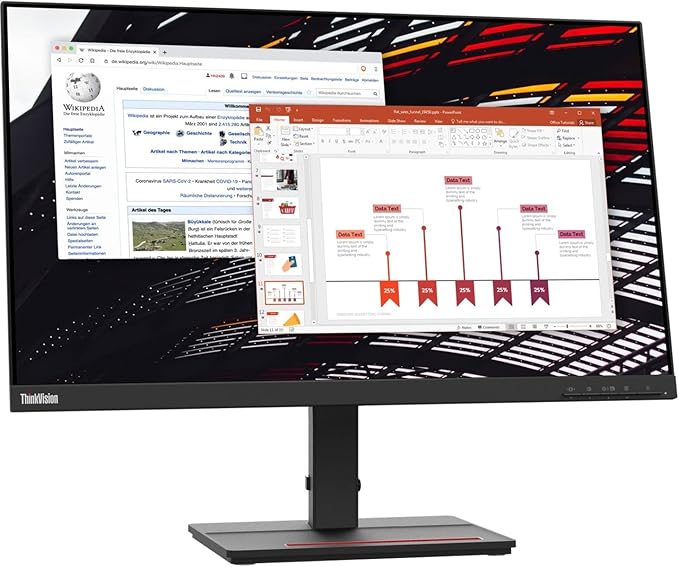 Lenovo ThinkVision S24e-20 23.8 Full HD WLED LCD Monitor - 16:9 - Raven Black