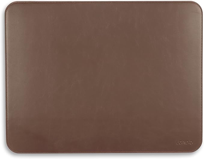 Londo PU Leather Mouse Pad – Desk Mat for Keyboard and Mouse Large Leather Office Desk Pad 13.18x17.32 (Brown)