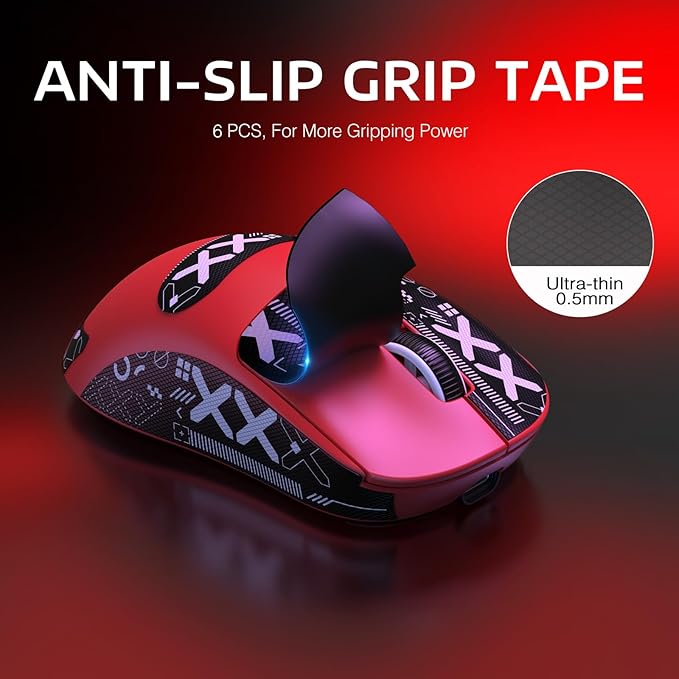 ATTACK SHARK X3 Wireless Gaming Mouse 49g Bluetooth/2.4G/USB-C Ergonomic Computer Mouse PAW3395 26K DPI Sensor 200h Battery Life Programmable Buttons Griptape Gaming Accessories for PC/Laptop/Mac