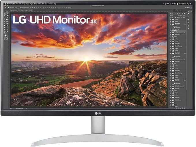 LG 27UP600K 27 Ultrafine 4K UHD IPS Display 3840x2160 DCI-P3 95% VESA DisplayHDR 400 Reading Mode Flicker-Proof HDMI DisplayPort White