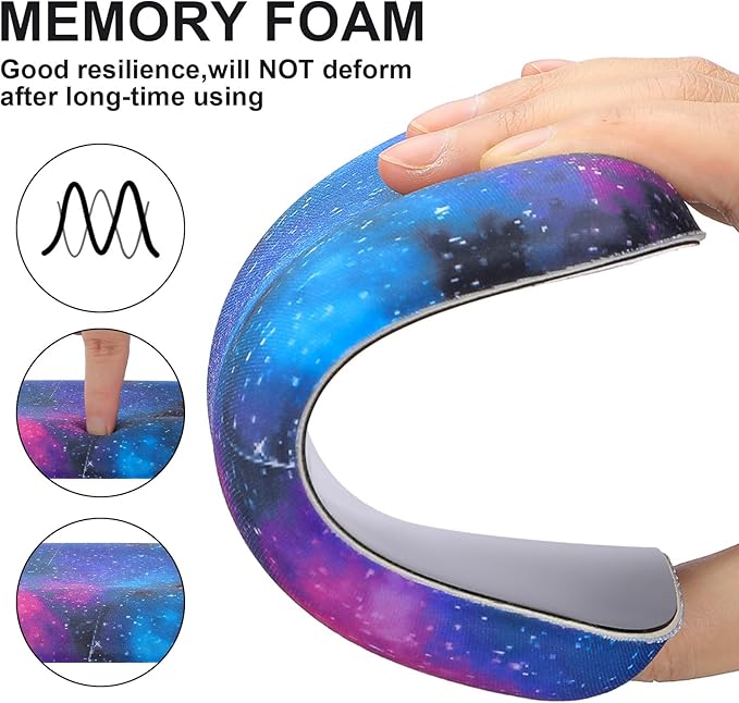 Kigley 4 Pcs Elbow Rest Pads for Desk Ergonomic Wrist Rest Pad Arm Rest Pads with Memory Foam and Non Slip Base for Relieve Elbow and Wrist Pain for Computer Office (Galaxy)